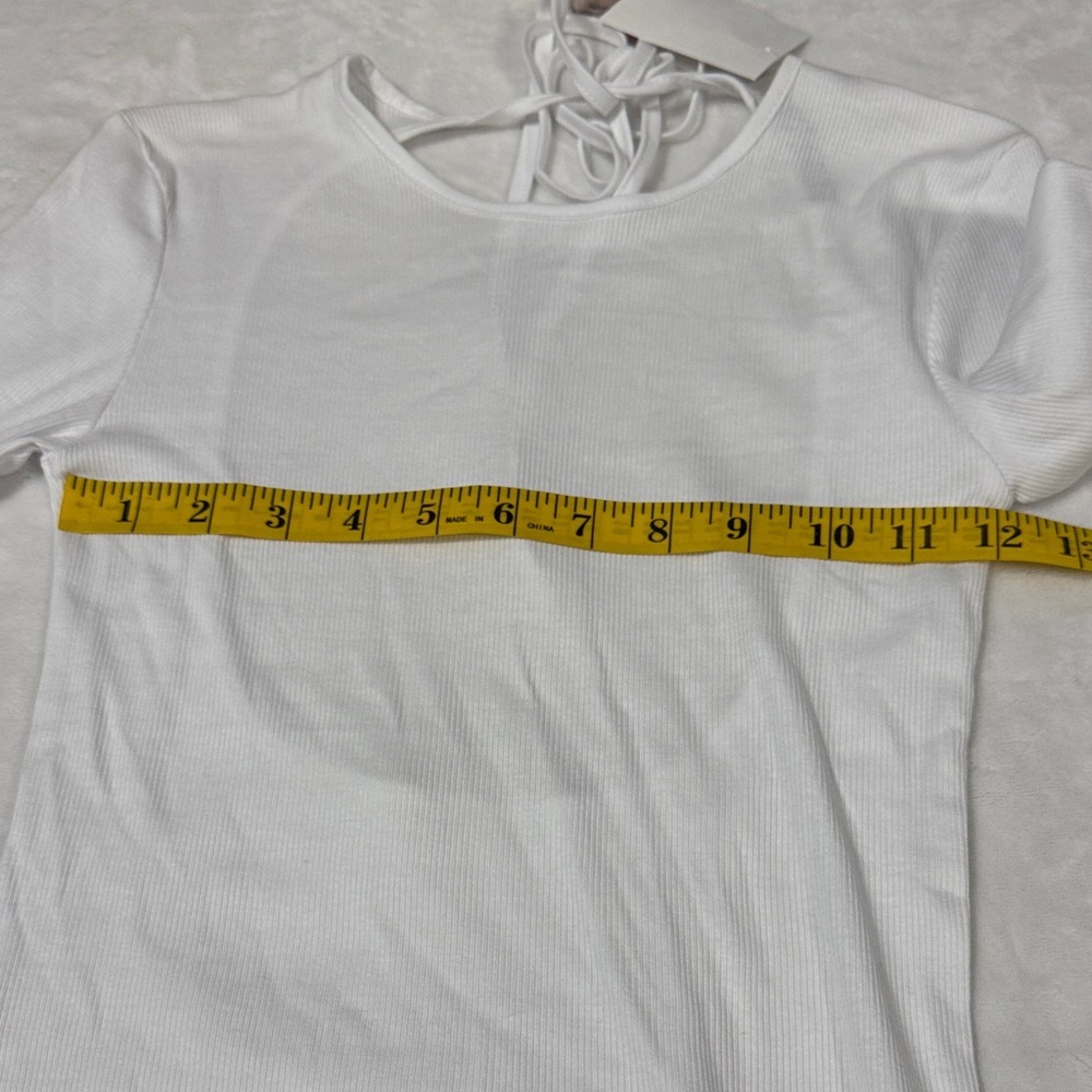 Zara White Ribbed Top - Picture 4 of 6
